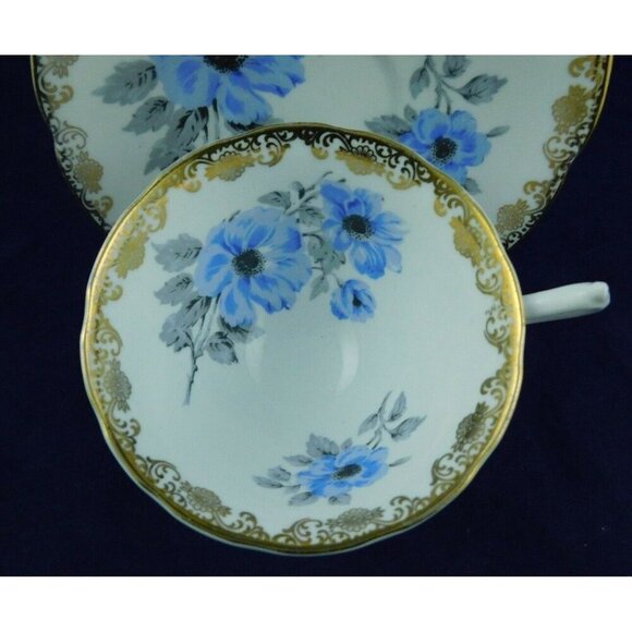 Collingwoods Anemone Blue Tea Cup and Saucer - Picture 2 of 6